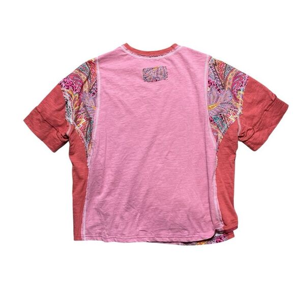 NWT Bohemian Oversized T-Shirt Pink Paisley Size Large - Picture 3 of 10